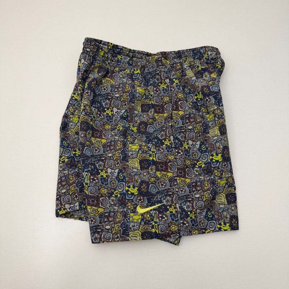 Vintage 90s Nike Abstract All-Over Print Mesh-Lined Athletic Shorts Medium